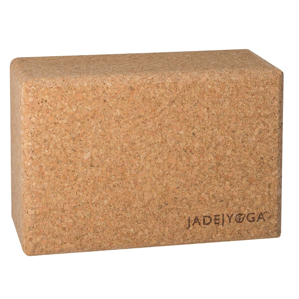 Large Jade Yoga Cork Yoga Block made from sustainable cork with firm support and antimicrobial properties