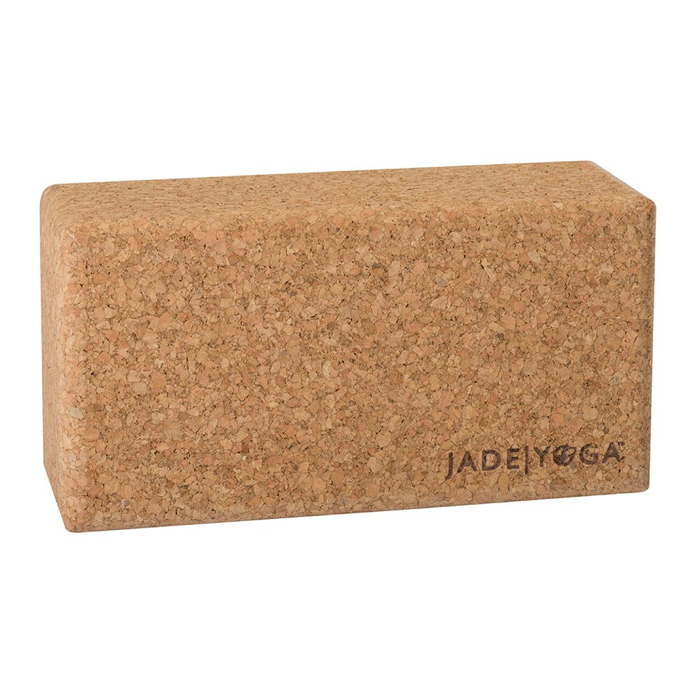 Small Jade Yoga Cork yoga block made from sustainably harvested cork with natural antimicrobial and water-resistant properties for yoga support
