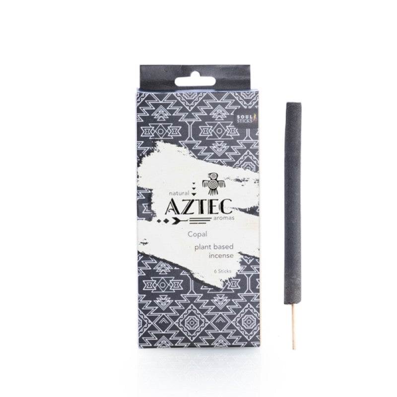 Soul Sticks Copal Aztec incense sticks box with one black incense stick for aromatherapy and meditation