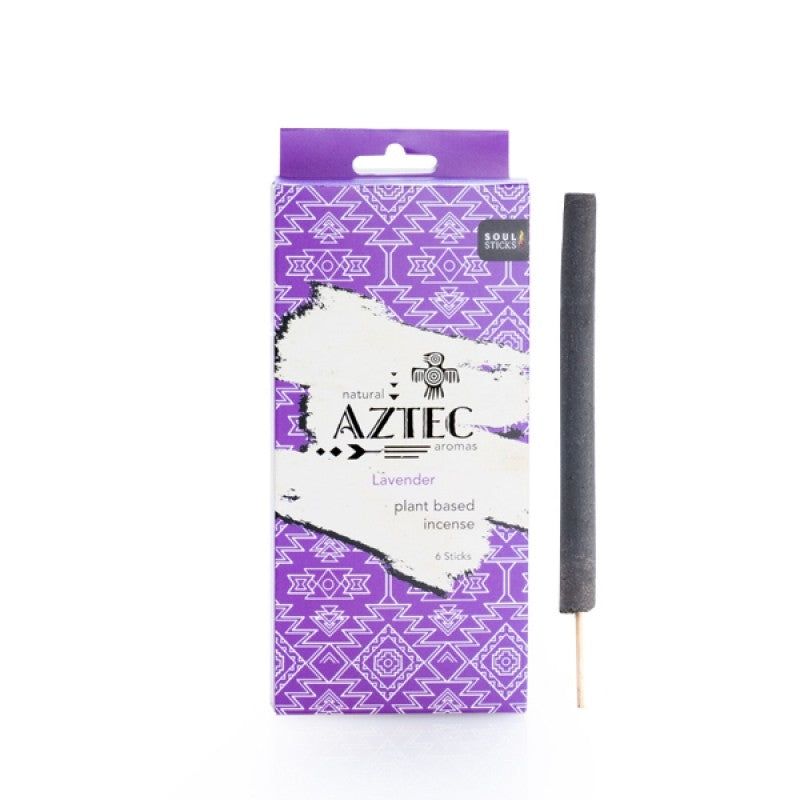 Soul Sticks Lavender Aztec Incense plant-based natural lavender scented incense sticks with 6 pack in purple Aztec design box