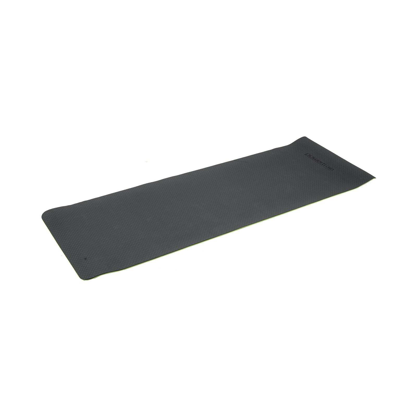 Powertrain TPE Yoga Exercise Mat Home Gym Pilates Fitness 8mm Thick in Black/Green