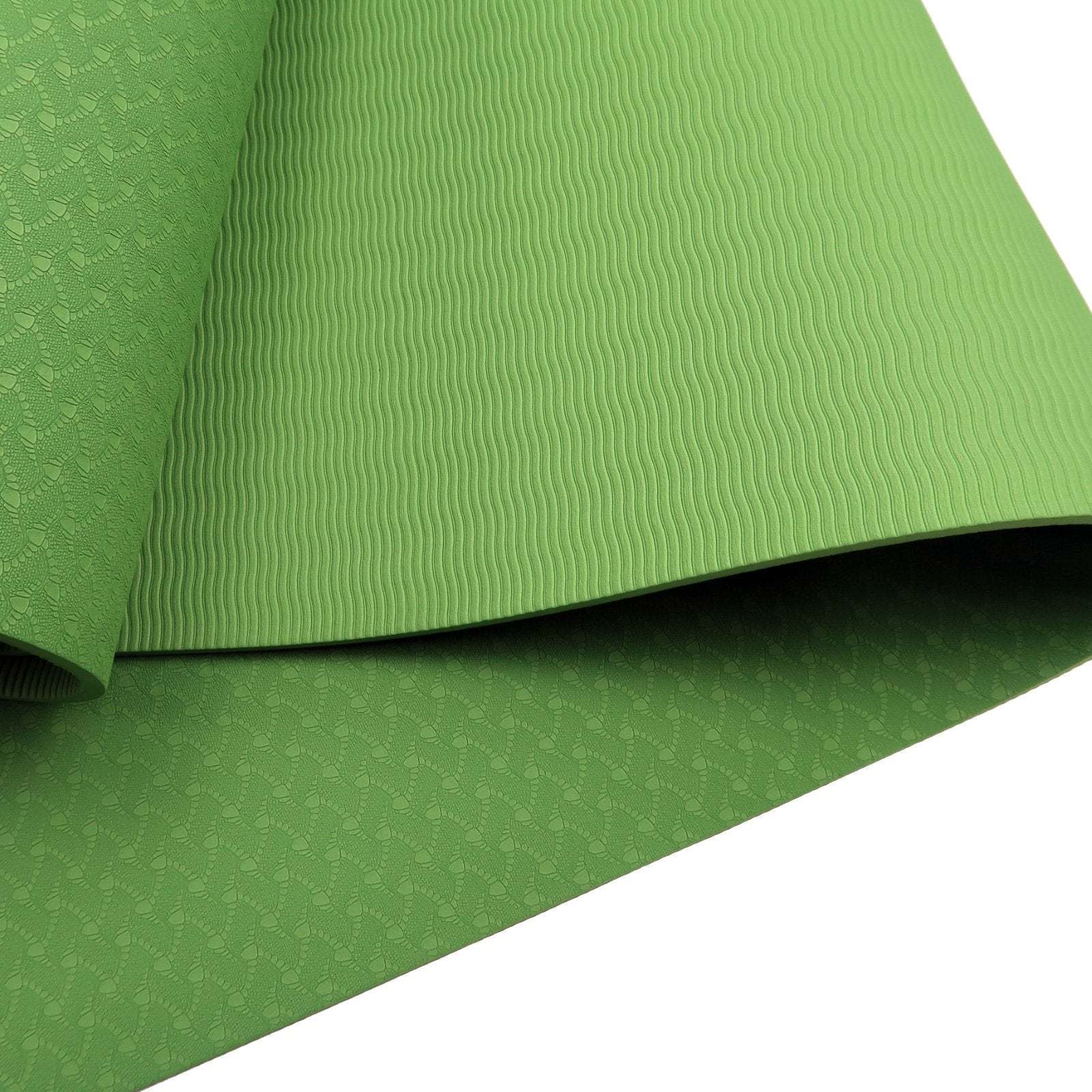Powertrain Eco-friendly Dual Layer 6mm Yoga Mat | Olive | Non-slip Surface