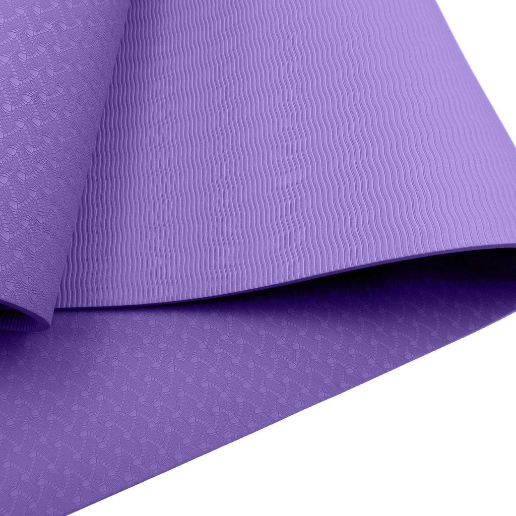 Powertrain Eco-friendly Dual Layer 6mm Yoga Mat | Dark Lavender | Non-slip Surface
