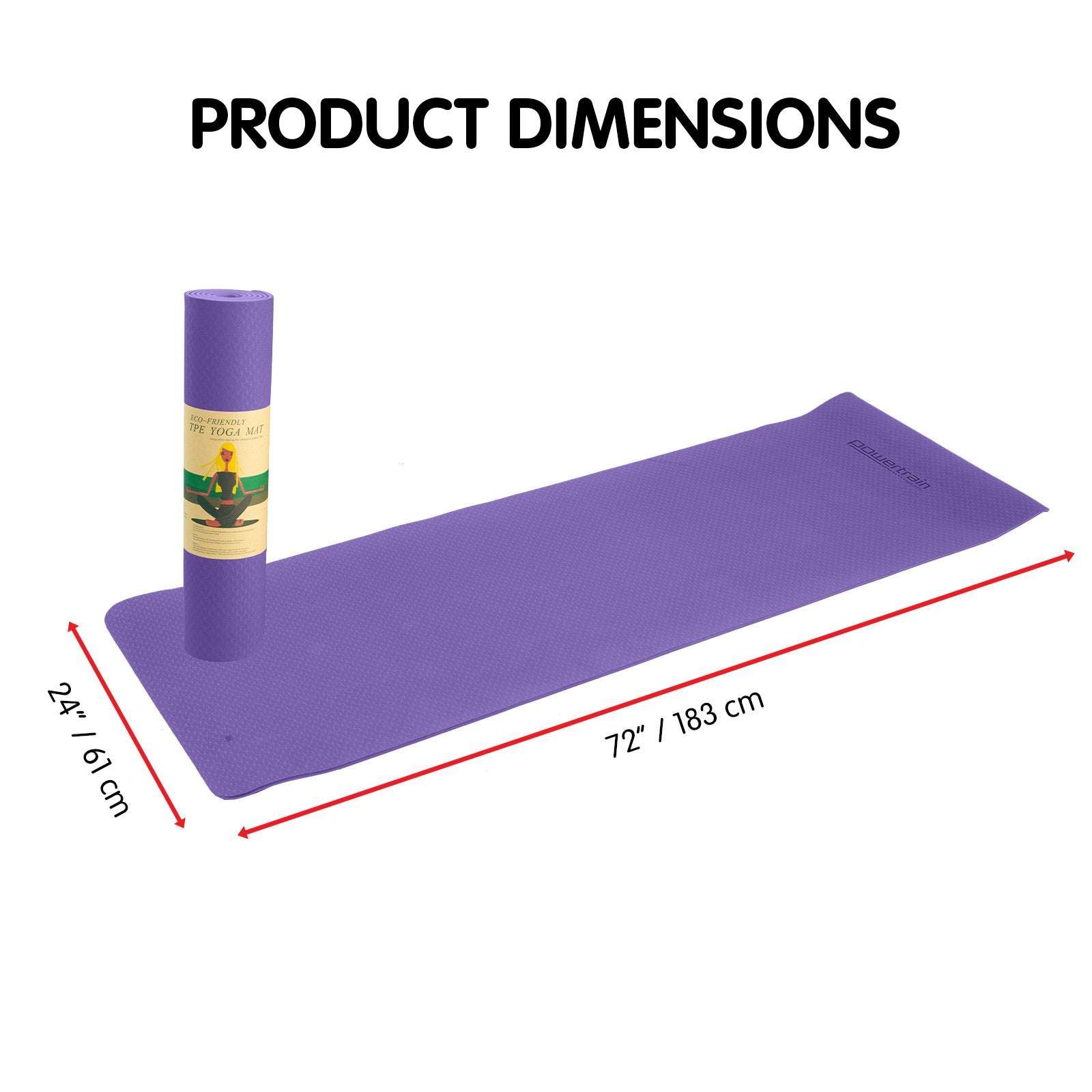 Powertrain Eco-friendly Dual Layer 6mm Yoga Mat | Dark Lavender | Non-slip Surface