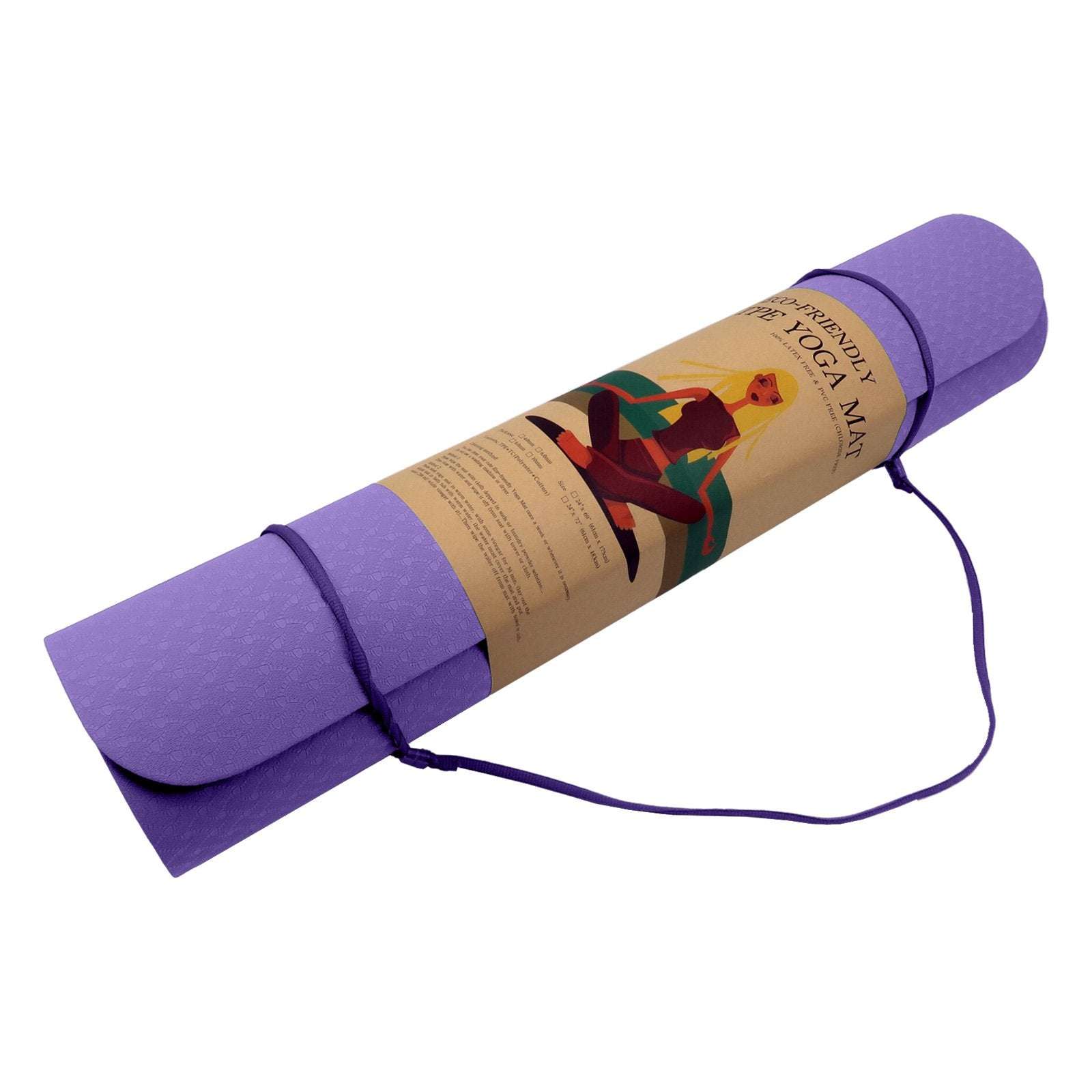 Powertrain Eco-friendly Dual Layer 6mm Yoga Mat | Dark Lavender | Non-slip Surface