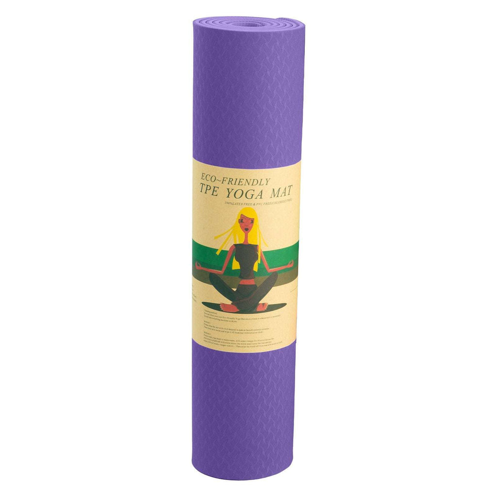 Powertrain Eco-friendly Dual Layer 6mm Yoga Mat | Dark Lavender | Non-slip Surface