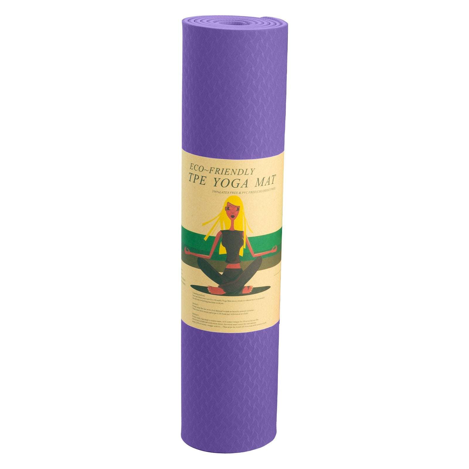 Powertrain Eco-friendly Dual Layer 6mm Yoga Mat | Dark Lavender | Non-slip Surface