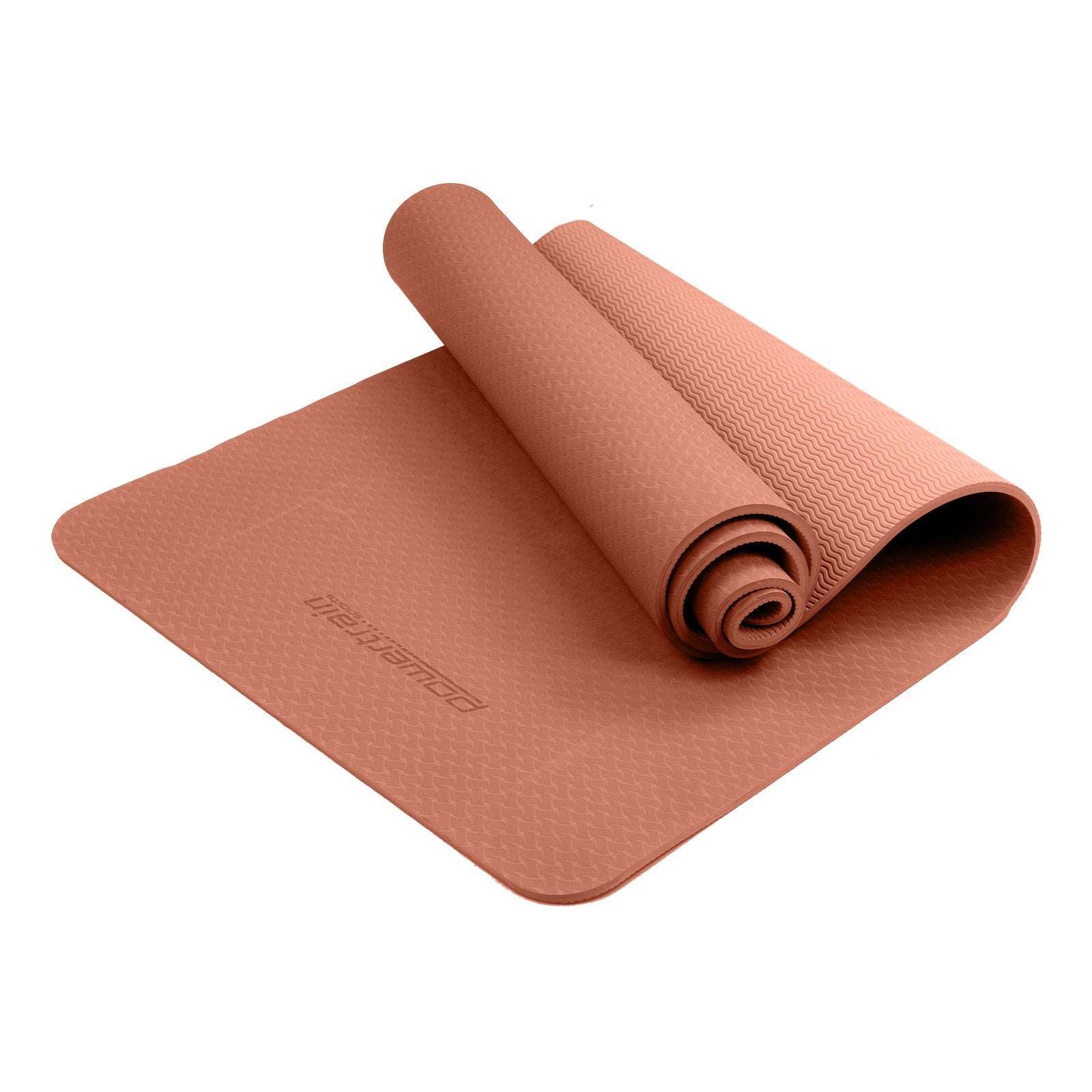 Powertrain Eco-friendly Dual Layer 6mm Yoga Mat | Peach | Non-slip Surface