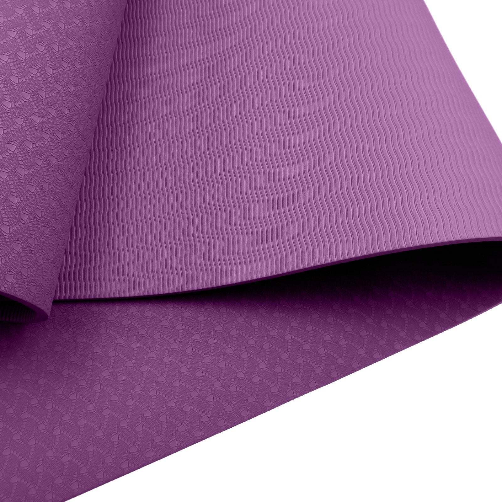 Powertrain Eco-friendly Dual Layer 6mm Yoga Mat | Royal Purple | Non-slip Surface