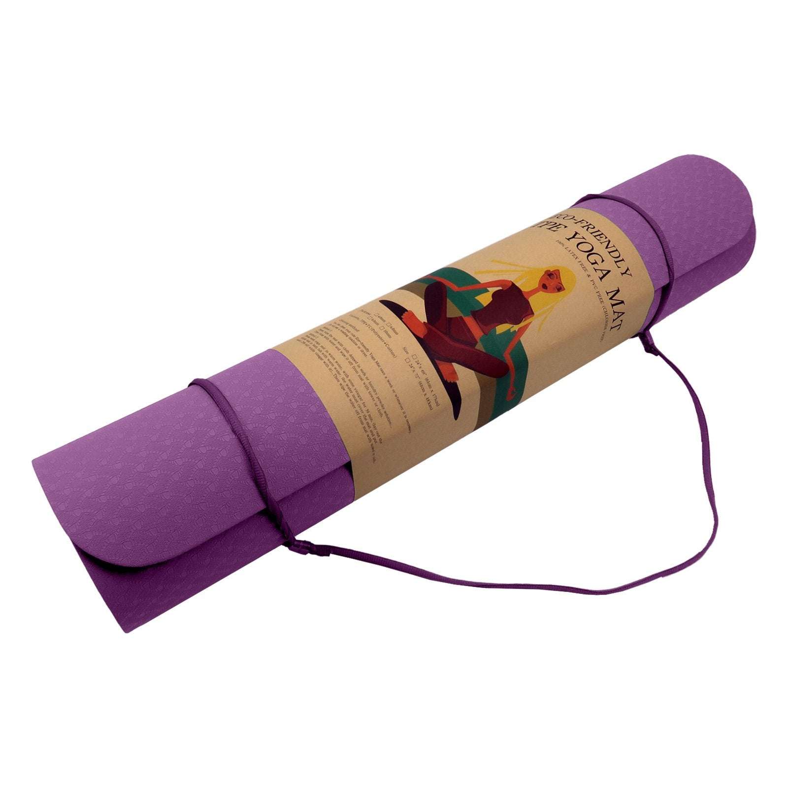 Powertrain Eco-friendly Dual Layer 6mm Yoga Mat | Royal Purple | Non-slip Surface