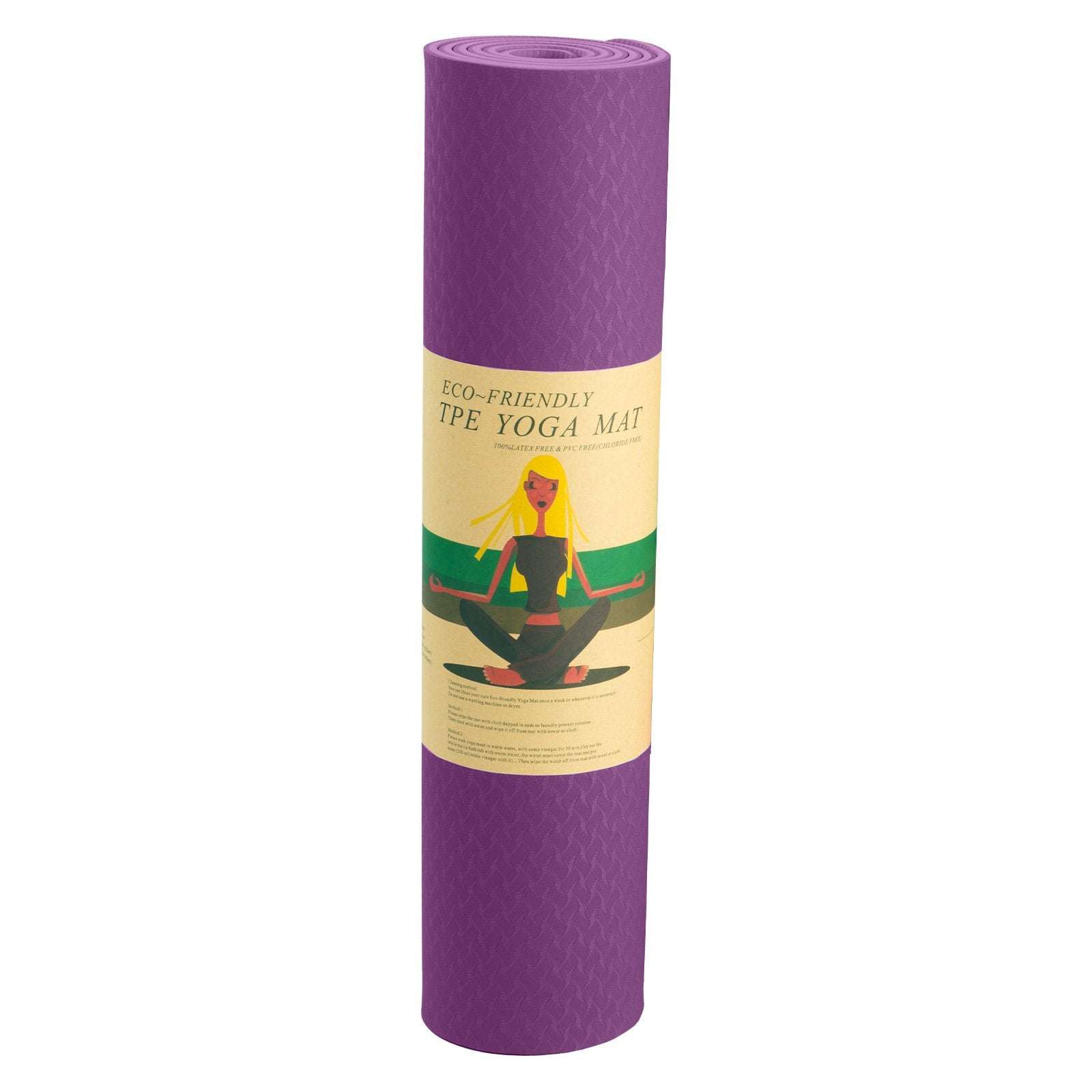 Powertrain Eco-friendly Dual Layer 6mm Yoga Mat | Royal Purple | Non-slip Surface