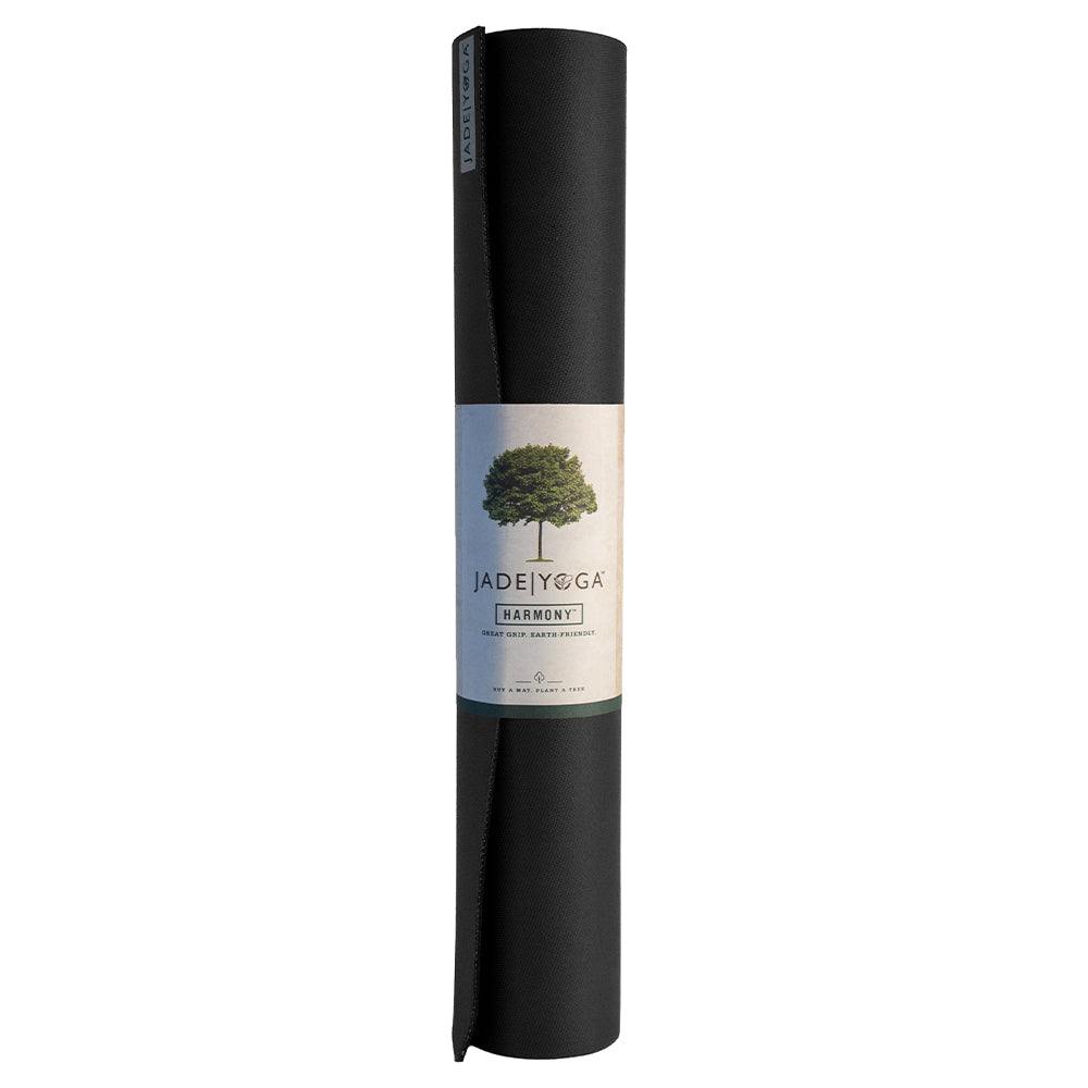 Black Jade Yoga XL Harmony Mat made from natural rubber, extra long size 188cm by 61cm, eco-friendly and thick for comfort