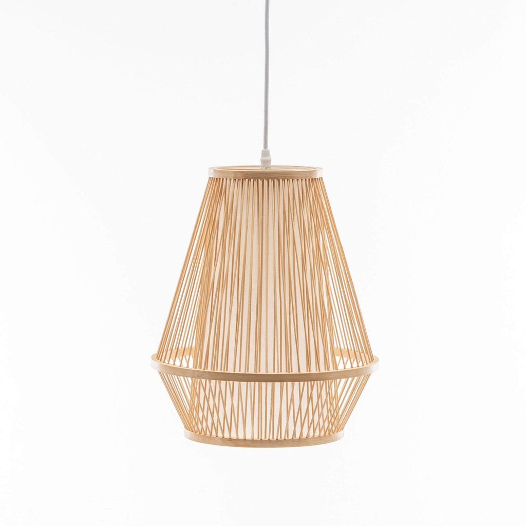 Natural Woven Bamboo Empire Pendant Lamp Hanging Light Bell Shade Boho Tropical
