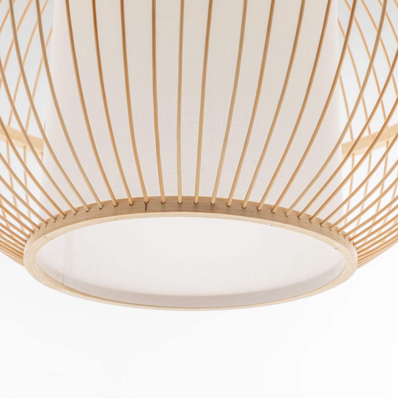 Natural Woven Bamboo Sphere Pendant Lamp Hanging Light Bell Shade Boho Tropical