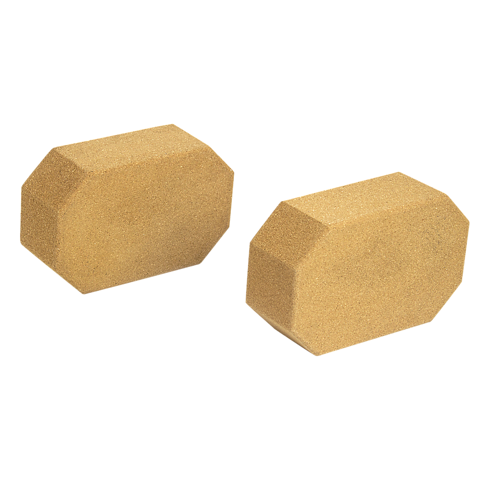 Natural cork octagon yoga blocks set of two for exercise and stretching, eco-friendly and non-slip.