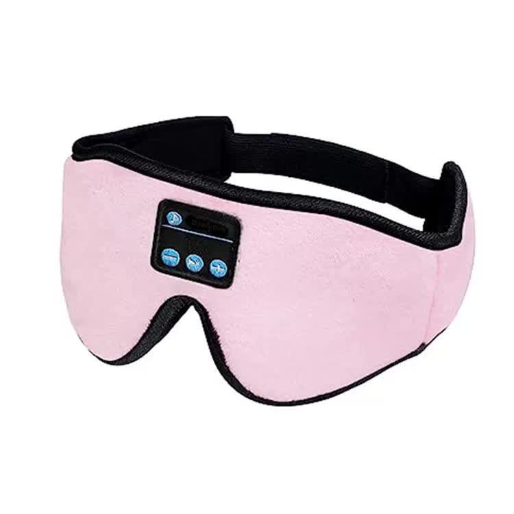 Pink 3D contoured Bluetooth sleep mask with wireless music and adjustable strap for travel and meditation