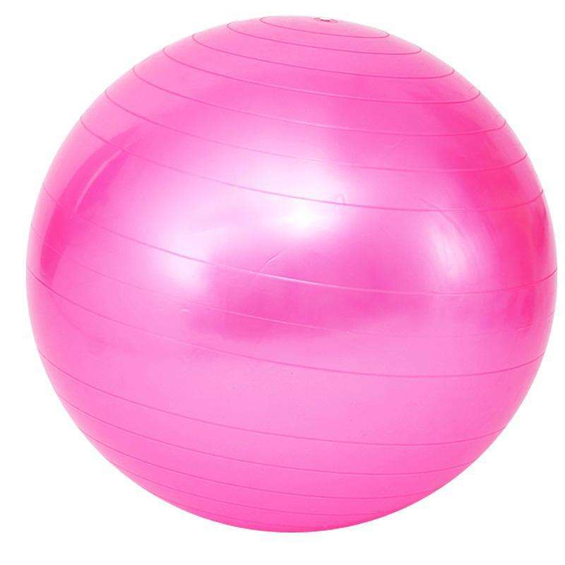 Pink 65cm anti-burst yoga exercise ball with non-slip surface for Pilates and core strength training