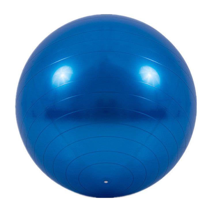 Blue 65cm anti-burst yoga ball with non-slip surface for Pilates and core strength exercises