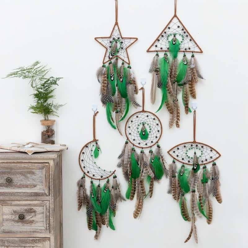 Star Boho Forest Dreamcatcher Wind Chime Pendant - INS Style Moonlit Serenity Decor