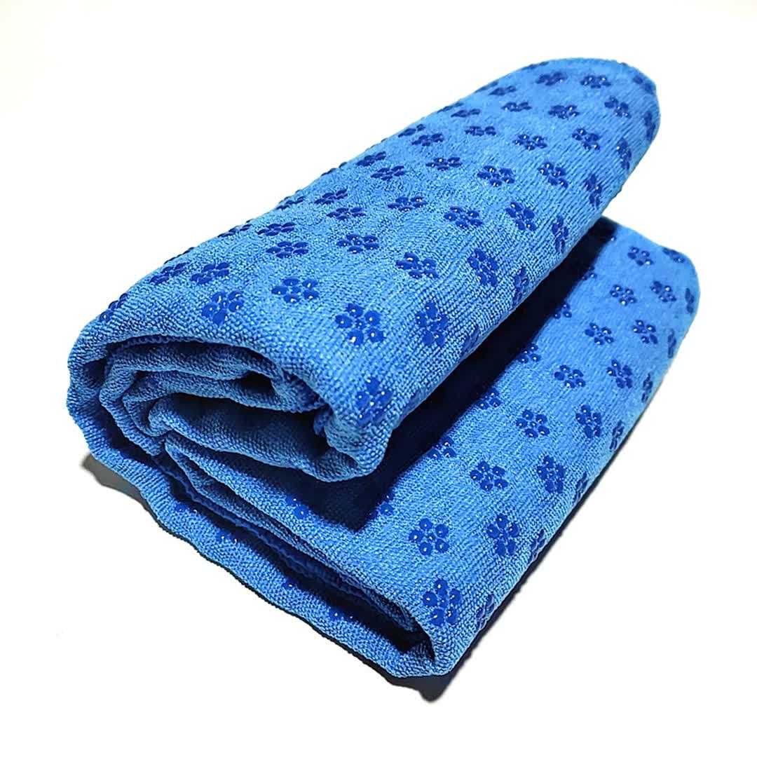 Blue Plum Blossom Yoga Towel Mat – Absorbent, Thick, Non-Slip, Portable Fitness Blanket 183*63CM