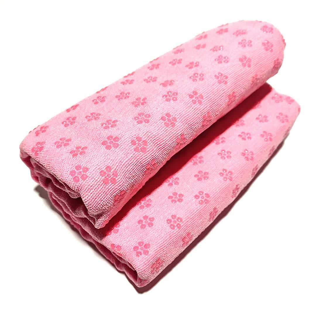 Pink Plum Blossom Yoga Towel Mat - Absorbent, Thick, Non-Slip, Portable Fitness Blanket 183*63CM