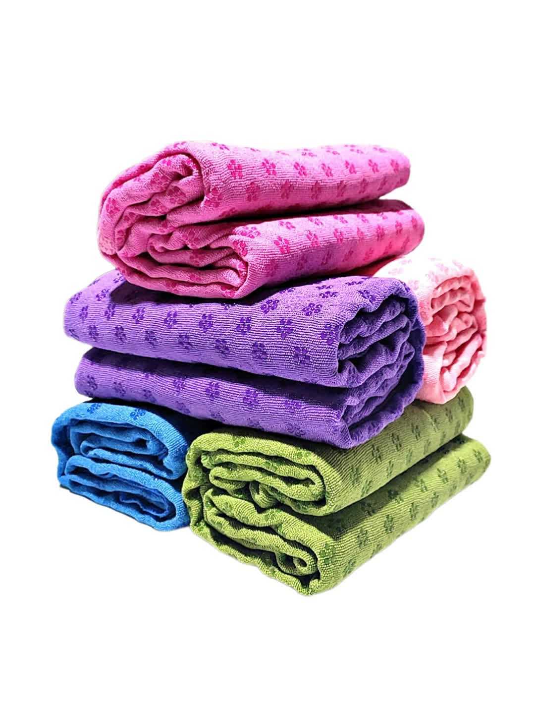 Orange color Plum Blossom Yoga Towel Mat - Absorbent, Thick, Non-Slip, Portable Fitness Blanket 183*63CM