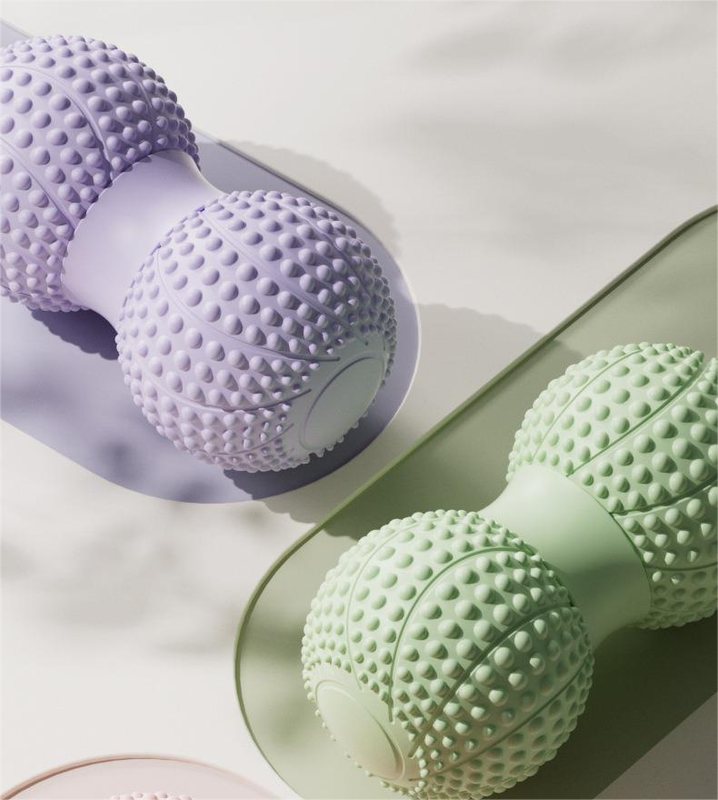 Pink 2pcs Fascia Ball Foot Arch Massager Peanut Ball for Muscle Relaxation, Deep Tissue Release, Yoga Massage 6.5*6.5*13CM