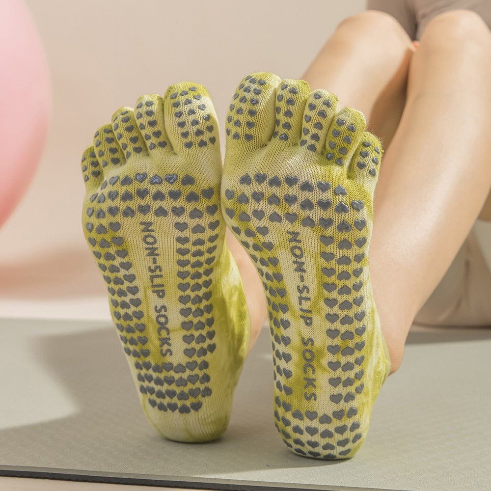 2 Pairs Light Green Tie-Dye Non-Slip Yoga Socks for Women - Five-Toe CNon-Slip Yoga Socks for Women - Five-Toe Cotton Blend Socks for Pilates and Indoor Sports
Enhance your yoga or Pilates practice with these non-slip five-toe socks foSports & Fitness > Exercise, Gym & Fitness > Yoga & PilatesShantiwearsShantiwearsLight Green Tie-Dye