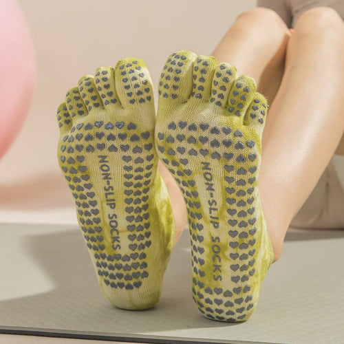 2 Pairs Light Green Tie-Dye Non-Slip Yoga Socks for Women - Five-Toe CNon-Slip Yoga Socks for Women - Five-Toe Cotton Blend Socks for Pilates and Indoor Sports
Enhance your yoga or Pilates practice with these non-slip five-toe socks foSports & Fitness > Exercise, Gym & Fitness > Yoga & PilatesShantiwearsShantiwearsLight Green Tie-Dye