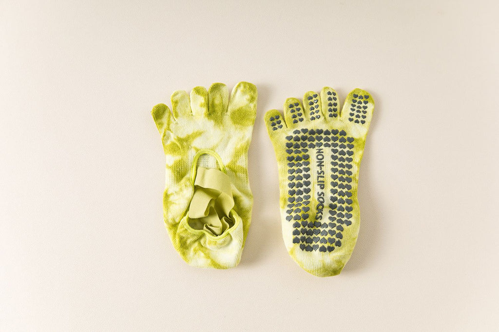 2 Pairs Light Green Tie-Dye Non-Slip Yoga Socks for Women - Five-Toe CNon-Slip Yoga Socks for Women - Five-Toe Cotton Blend Socks for Pilates and Indoor Sports
Enhance your yoga or Pilates practice with these non-slip five-toe socks foSports & Fitness > Exercise, Gym & Fitness > Yoga & PilatesShantiwearsShantiwearsLight Green Tie-Dye
