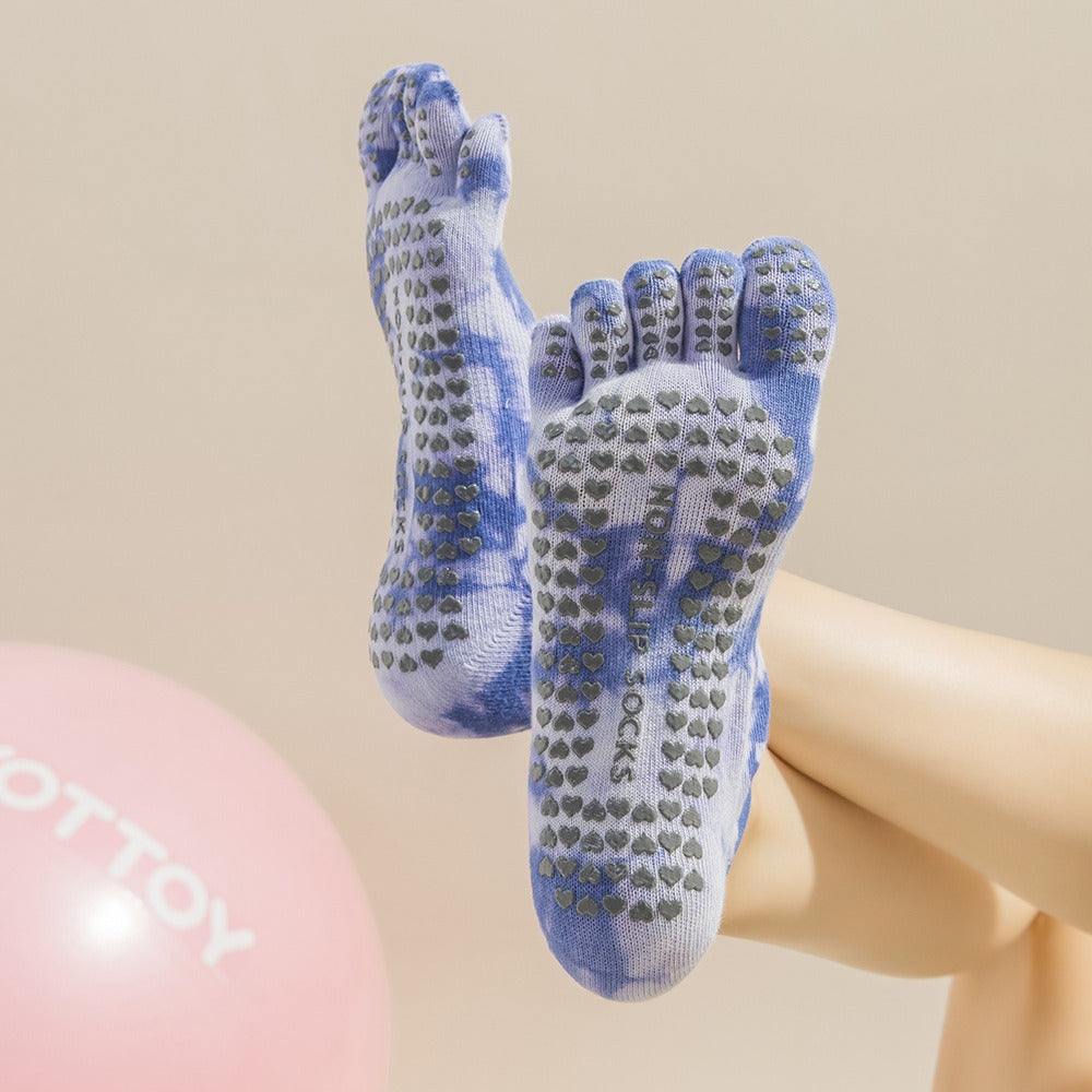 2 Pairs Light Green Tie-Dye Non-Slip Yoga Socks for Women - Five-Toe CNon-Slip Yoga Socks for Women - Five-Toe Cotton Blend Socks for Pilates and Indoor Sports
Enhance your yoga or Pilates practice with these non-slip five-toe socks foSports & Fitness > Exercise, Gym & Fitness > Yoga & PilatesShantiwearsShantiwearsLight Green Tie-Dye