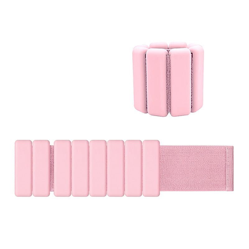 Pink premium adjustable silicone wrist and ankle weight with velcro strap for fitness workouts